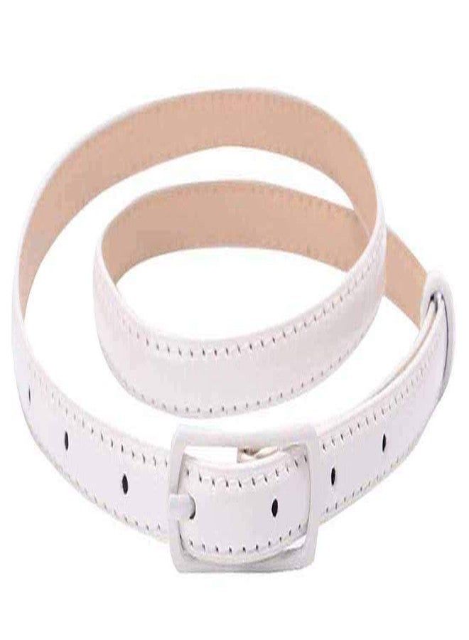 Selighting Women's Solid Color Faux Leather Skinny Belts for Dresses (One Size, White) - Image 1